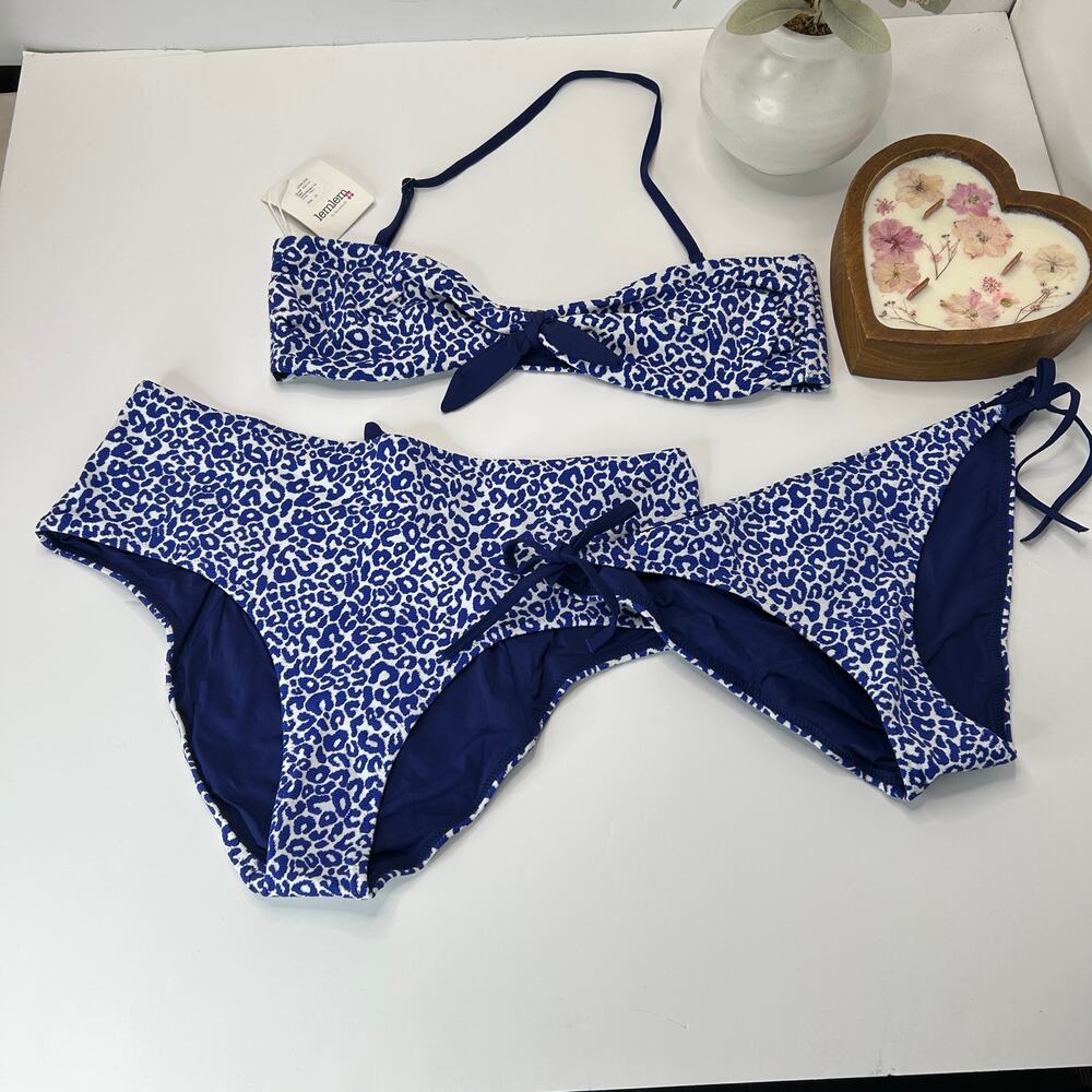 Lemlem Halima 3 Pc Sting Triangle Top/Bikini Bottom/High Waisted Women XL NWT
